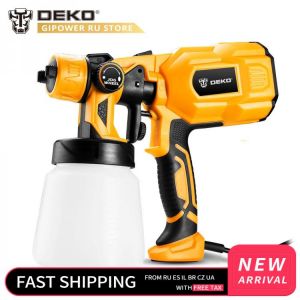 DEKO DKSG55K1 220V Handheld Spray Gun Paint Sprayers High Power Home Electric Airbrush Easy Spraying 3 Nozzle
